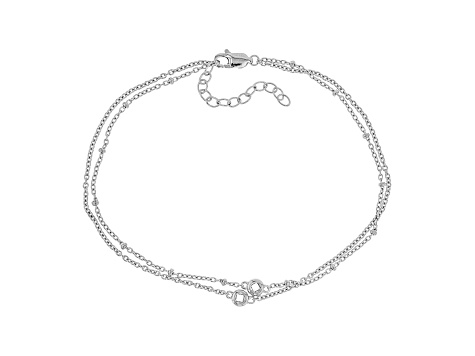 White Cubic Zirconia Rhodium Over Sterling Silver Bracelet 0.34ctw