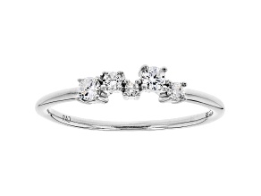 White Cubic Zirconia Rhodium Over Sterling Silver Ring 0.34ctw