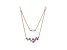 Purple Cubic Zirconia And Clear Cubic Zirconia Bead 18K Rose Gold Over Silver Necklace 3.30ctw