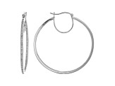 White Cubic Zirconia Rhodium Over Sterling Silver Inside Out Hoop Earrings 2.86ctw