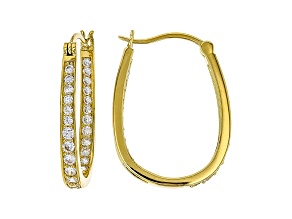 White Cubic Zirconia 18K Yellow Gold Over Sterling Silver Inside Out Hoop Earrings 2.66ctw