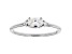 White Cubic Zirconia Rhodium Over Sterling Silver Ring 0.80ctw