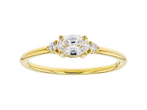 White Cubic Zirconia 18K Yellow Gold Over Sterling Silver Ring 0.80ctw