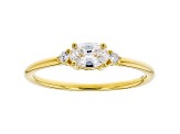 White Cubic Zirconia 18K Yellow Gold Over Sterling Silver Ring 0.80ctw