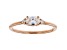 White Cubic Zirconia 18K Rose Gold Over Sterling Silver Ring 0.80ctw