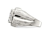 White Cubic Zirconia Rhodium Over Sterling Silver Mens Ring