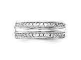 White Cubic Zirconia Rhodium Over Sterling Silver Mens Band Ring