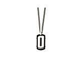 Black Cubic Zirconia Stainless Steel Mens Pendant With Chain