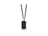 Black Cubic Zirconia Stainless Steel Mens Pendant With Chain