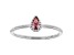 Pink Cubic Zirconia Rhodium Over Sterling Silver Ring 0.37ctw