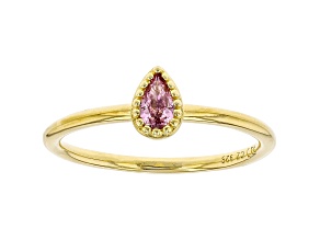 Pink Cubic Zirconia 18K Yellow Gold Over Sterling Silver Ring 0.37ctw