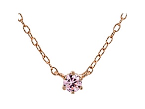 Pink Cubic Zirconia 18K Rose Gold Over Sterling Silver Necklace 0.13ctw