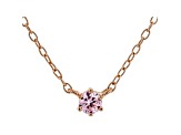 Pink Cubic Zirconia 18K Rose Gold Over Sterling Silver Necklace 0.13ctw