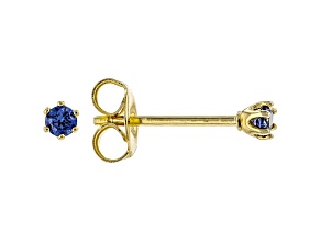 Blue Cubic Zirconia 18K Yellow Gold Over Sterling Silver Stud Earrings 0.18ctw