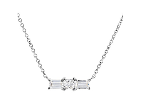 White Cubic Zirconia Rhodium Over Sterling Silver Necklace 0.77ctw