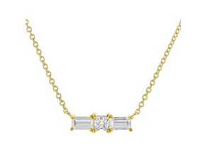 White Cubic Zirconia 18K Yellow Gold Over Sterling Silver Necklace 0.77ctw
