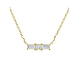White Cubic Zirconia 18K Yellow Gold Over Sterling Silver Necklace 0.77ctw