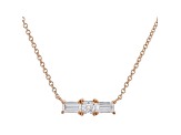 White Cubic Zirconia 18K Rose Gold Over Sterling Silver Necklace 0.77ctw