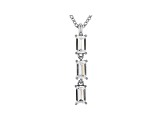 White Cubic Zirconia Rhodium Over Sterling Silver Pendant With Chain 0.79ctw
