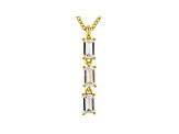 White Cubic Zirconia 18K Yellow Gold Over Sterling Silver Pendant With Chain 0.79ctw