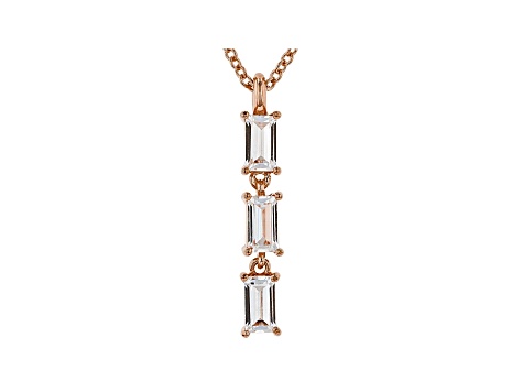 White Cubic Zirconia 18K Rose Gold Over Sterling Silver Pendant With Chain 0.79ctw