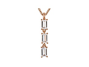 White Cubic Zirconia 18K Rose Gold Over Sterling Silver Pendant With Chain 0.79ctw