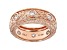 White Cubic Zirconia 18k Rose Gold Over Sterling Silver Eternity Band Ring 1.40ctw