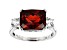 Red And White Cubic Zirconia Rhodium Over Sterling Silver Ring 8.09ctw