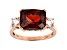 Red And White Cubic Zirconia 18K Rose Gold Over Sterling Silver Ring 8.09ctw