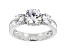 White Cubic Zirconia Rhodium Over Sterling Silver Ring 4.05ctw