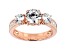 White Cubic Zirconia 18K Rose Gold Over Sterling Silver Ring 4.05ctw