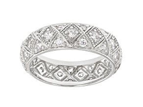 White Cubic Zirconia Rhodium Over Sterling Silver Eternity Band Ring 1.83ctw
