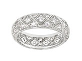 White Cubic Zirconia Rhodium Over Sterling Silver Eternity Band Ring 1.83ctw