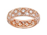 White Cubic Zirconia 18k Rose Gold Over Sterling Silver Eternity Band Ring 1.83ctw