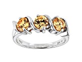 Champagne Cubic Zirconia Rhodium Over Sterling Silver Ring 2.38ctw