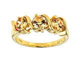 Champagne Cubic Zirconia 18K Yellow Gold Over Sterling Silver Ring 2.38ctw