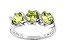 Green Cubic Zirconia Rhodium Over Sterling Silver Ring 2.34ctw