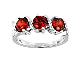 Red Cubic Zirconia Rhodium Over Sterling Silver Ring 2.38ctw
