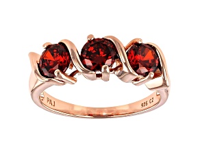 Red Cubic Zirconia 18K Rose Gold Over Sterling Silver Ring 2.38ctw