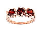 Red Cubic Zirconia 18K Rose Gold Over Sterling Silver Ring 2.38ctw