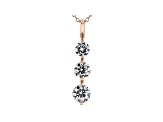White Cubic Zirconia 18K Rose Gold Over Sterling Silver Pendant With Chain 3.20ctw