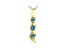 Blue Cubic Zirconia 18K Yellow Gold Over Sterling Silver Pendant With Chain 0.42ctw