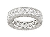 White Cubic Zirconia Rhodium Over Sterling Silver Eternity Band Ring 7.72ctw
