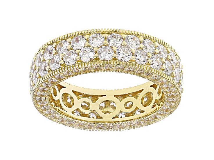アクセサリー h.towa.0414 White Cubic Zirconia 18k Yellow Gold Over Silver Ring With