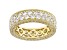 White Cubic Zirconia 18k Yellow Gold Over Sterling Silver Eternity Band Ring 7.72ctw