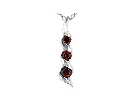 Red Cubic Zirconia Rhodium Over Sterling Silver Pendant With Chain 0.41ctw