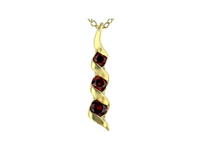 Red Cubic Zirconia 18K Yellow Gold Over Sterling Silver Pendant With Chain 0.41ctw