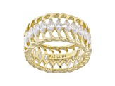White Cubic Zirconia 18k Yellow Gold Over Sterling Silver Eternity Band Ring 5.95ctw