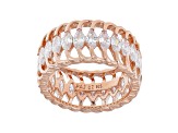 White Cubic Zirconia 18k Rose Gold Over Sterling Silver Eternity Band Ring 5.95ctw