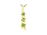 Green Cubic Zirconia 18K Yellow Gold Over Sterling Silver Pendant With Chain 0.40ctw